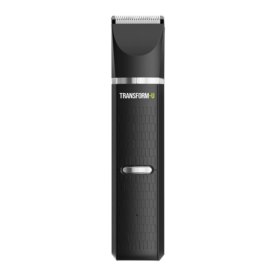 Black body groomer with 'Transform-U' branding on a transparent background