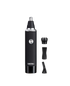 Nose and ear hair trimmer with attachments on a transparent background