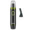 Black and green nose and ear hair trimmer with detachable nozzle