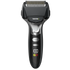Black electric shaver with digital display on a transparent background