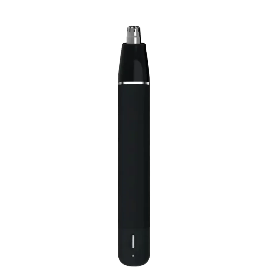 Black nose and ear hair trimmer device on a transparent background