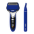 Blue shaver with digital display on a transparent background