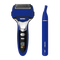 Blue shaver with digital display on a transparent background