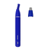 Blue nose and ear trimmer device with a detachable rotary head on a transparent background