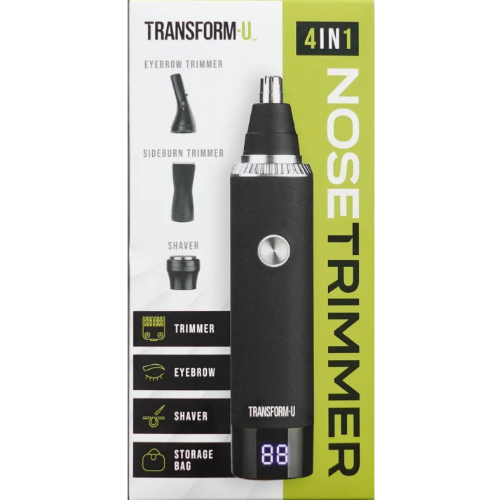 Transform U 4-in-1 nose trimmer packaging on a gray background