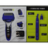 Product packaging for a TRANSFORM-U shaver and eyebrow/nose trimmer with features highlighted.