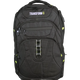 Black backpack with 'TRANSFORM-U' branding on a transparent background