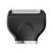 Black electric shaver head on a transparent background