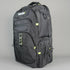 Gray backpack with green accents on a gray background