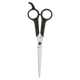 Pair of black-handled scissors on a transparent background