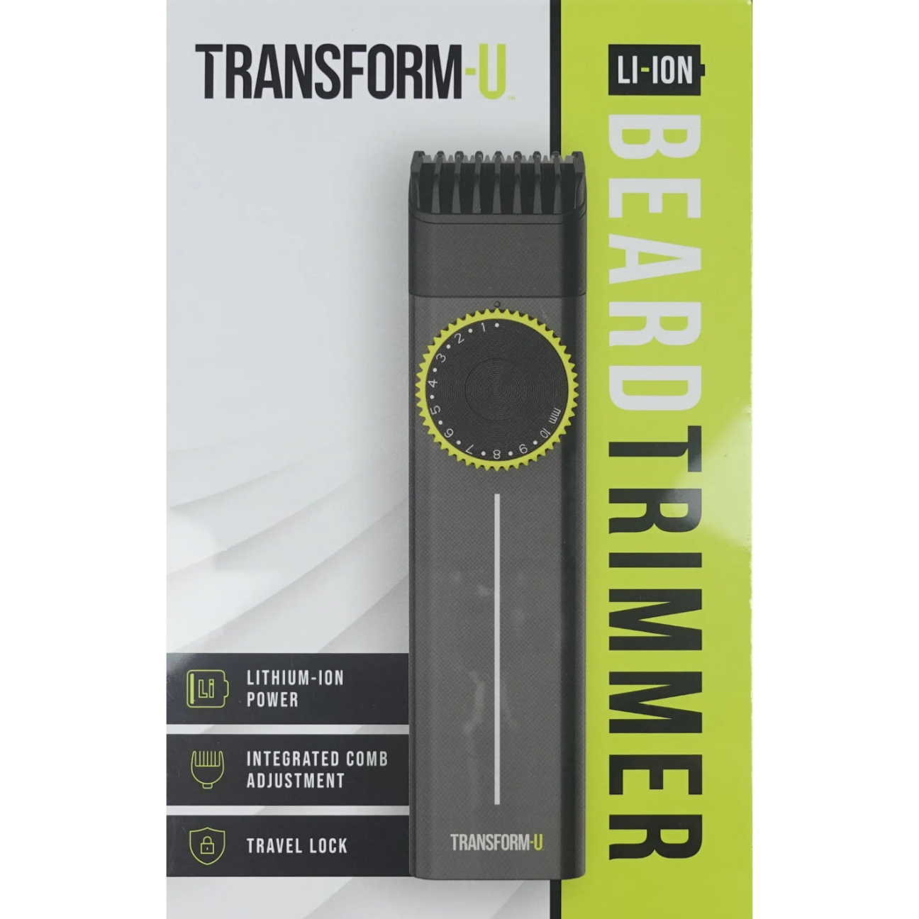Beard trimmer with packaging on a white background