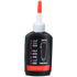 Hair clipper blade oil bottle with black label and red cap on transparent background