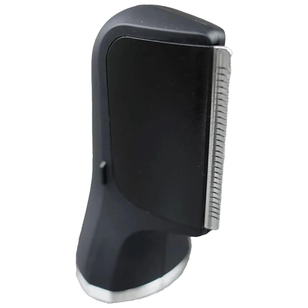 Body groomer sensitive head attachment on a transparent background