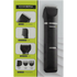 Body groomer with packaging displaying features on a transparent background