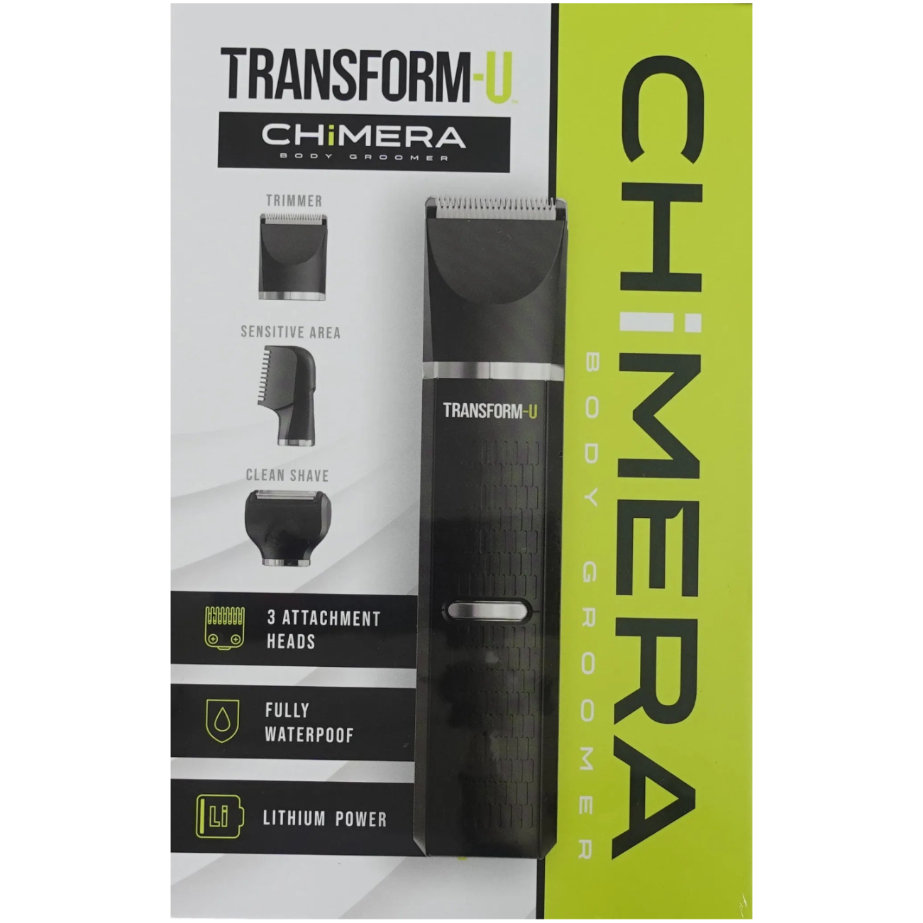 Chimera Body Groomer Transform-U packaging on a gray surface