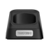 Black charging stand with 'TRANSFORM-U' label on a white background
