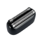 Shaver head with metallic foil and black casing on a transparent background