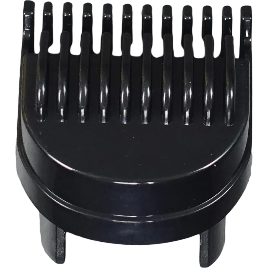 Black comb attachment on a transparent background