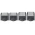 Set of black hair clipper comb attachments on a white background