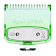 Green guide comb with measurement markings on a transparent background