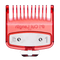 Red hair clipper comb with brand logo on a transparent background