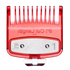 Red hair clipper comb with brand logo on a transparent background