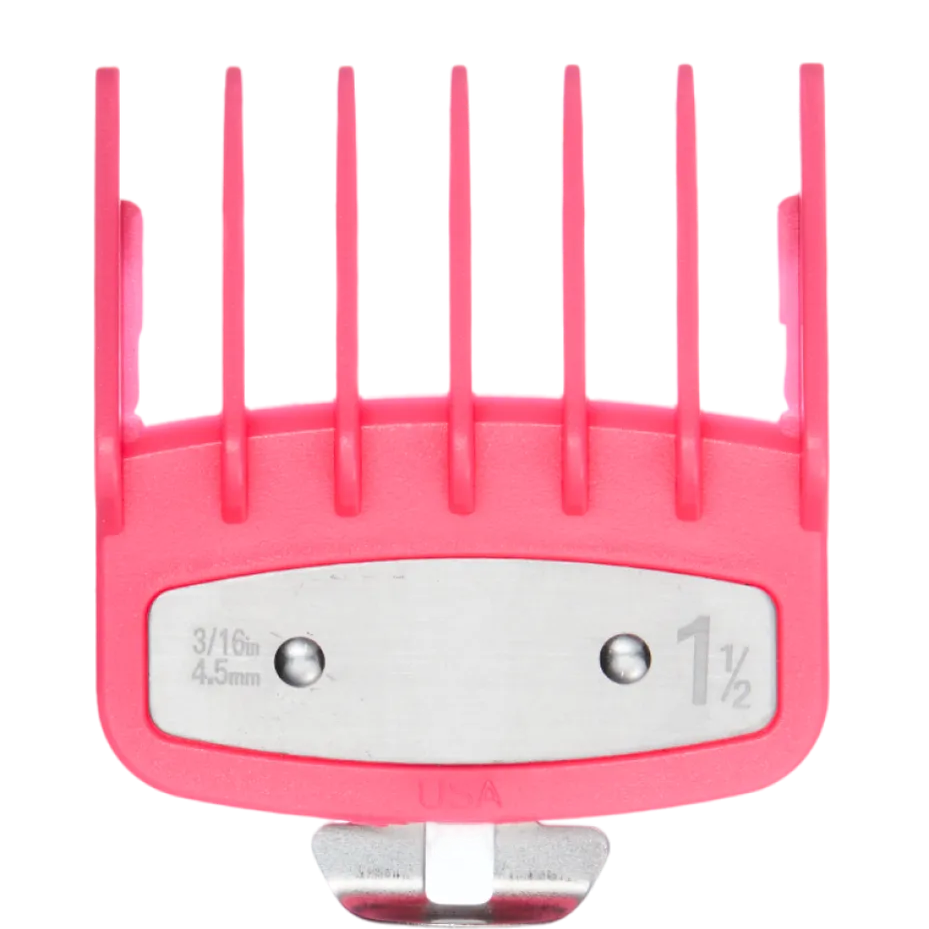 Pink hair clipper comb on a transparent background