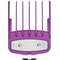 Purple hair clipper comb attachment on a transparent background