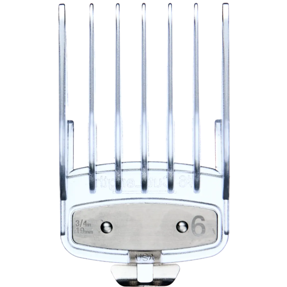 Hair clipper comb attachment on a transparent background