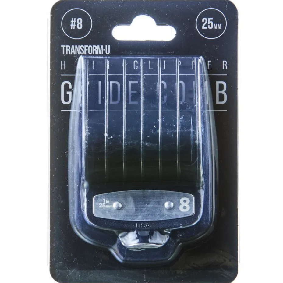 Hair clipper guide comb in packaging with visible branding