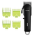 Hair clipper with green comb attachments on a transparent background