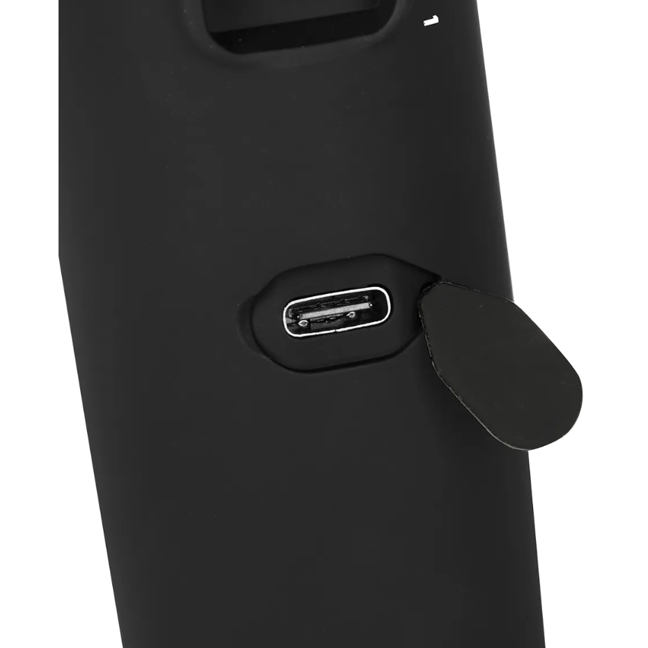 Black body groomer with a USB-C port on a transparent background