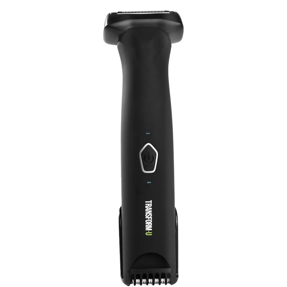Black body groomer with brand logo on a transparent background