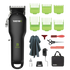 Hair clipper set with attachments and accessories on a transparent background