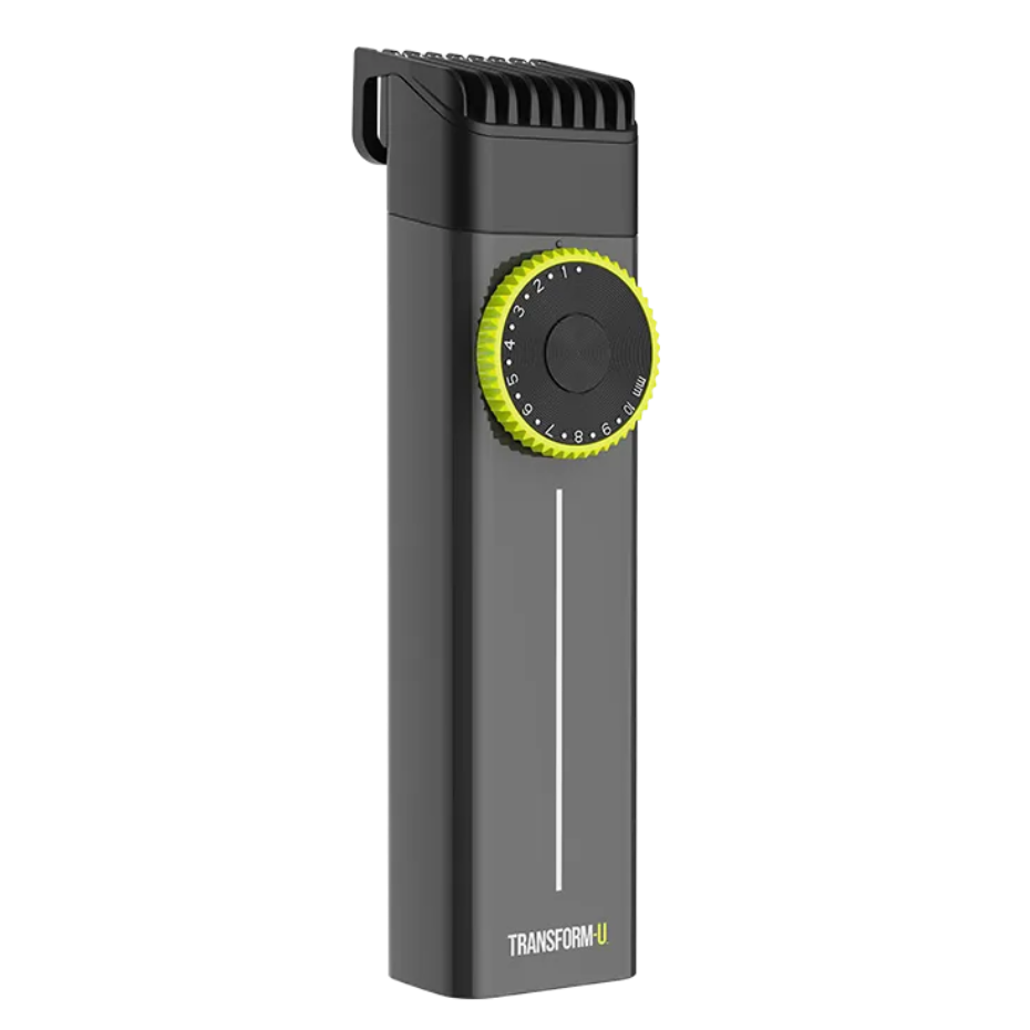 Black and gray hair trimmer on a transparent background