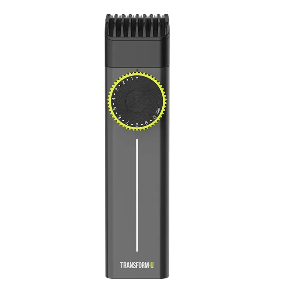 Black and yellow hair trimmer on a transparent background