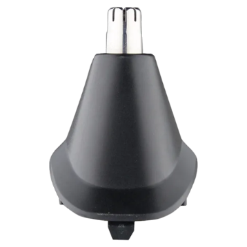 Black nose and ear hair trimmer attachment on a transparent background