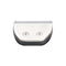 Hair trimmer blade with teeth and black base on a white background