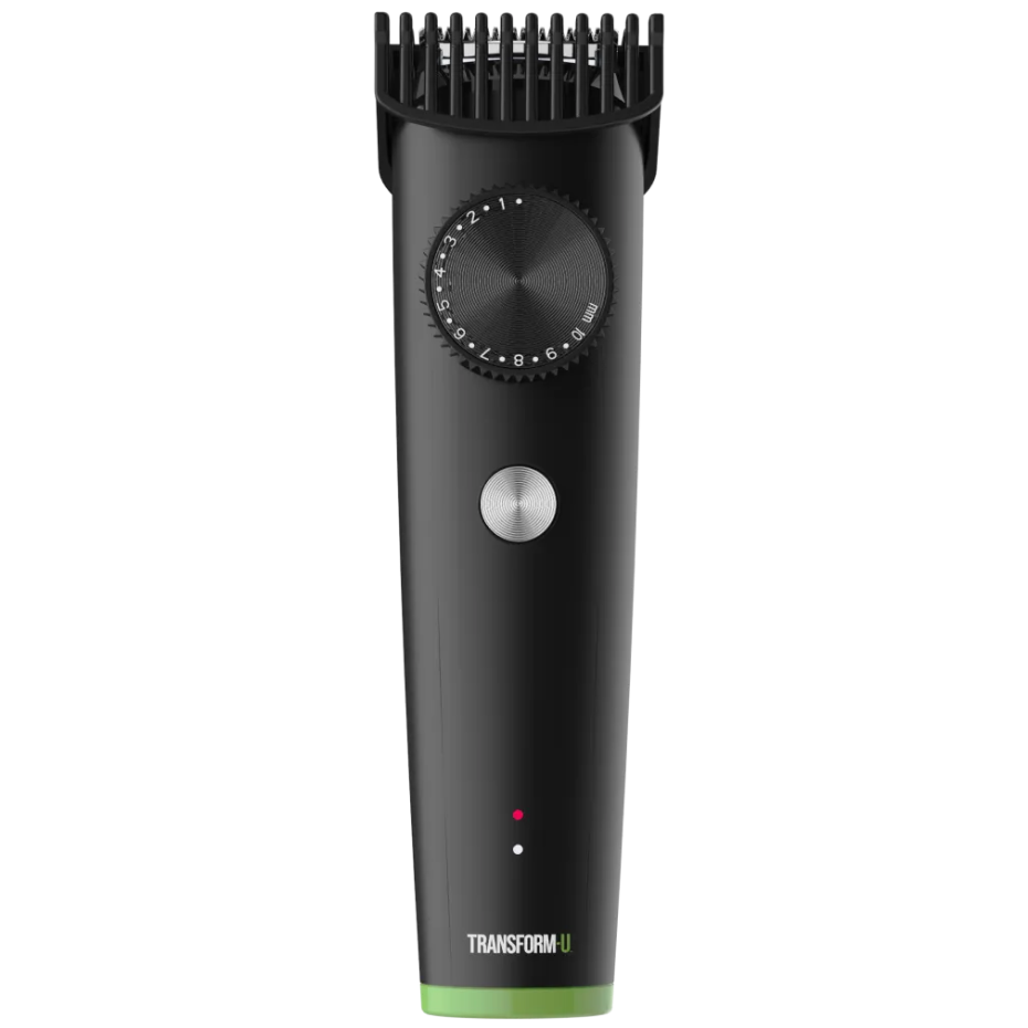 Black hair trimmer with visible brand name on a transparent background
