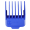 Blue hair clipper comb with 'Transform-U' branding on a gray background
