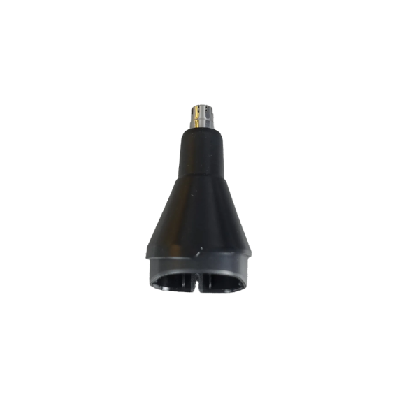 Black nose and ear hair trimming attachment on a transparent background
