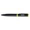 Black pen with green accents on a transparent background