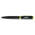 Black pen with green accents on a transparent background