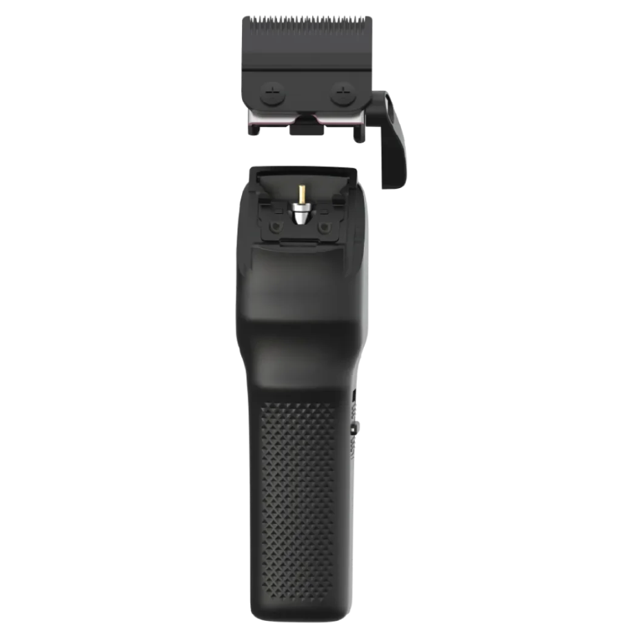 a black hair clipper with a detachable head for cleaning on a transparent background