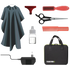 a full set of hair clipping accessories on a transparent background