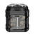 Black electric rotary travel shaver with visible branding on a transparent background
