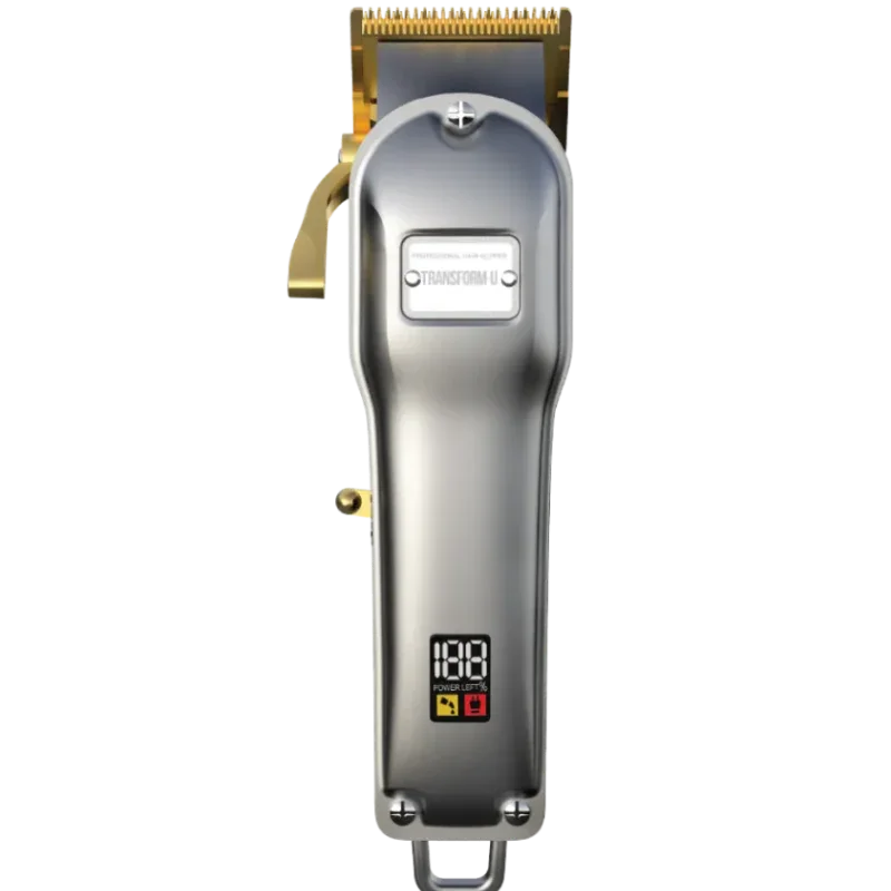 silver hair clipper on a transparent background