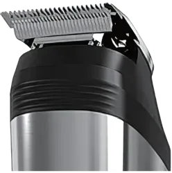 Close-up of a hair trimmer head on a transparent background