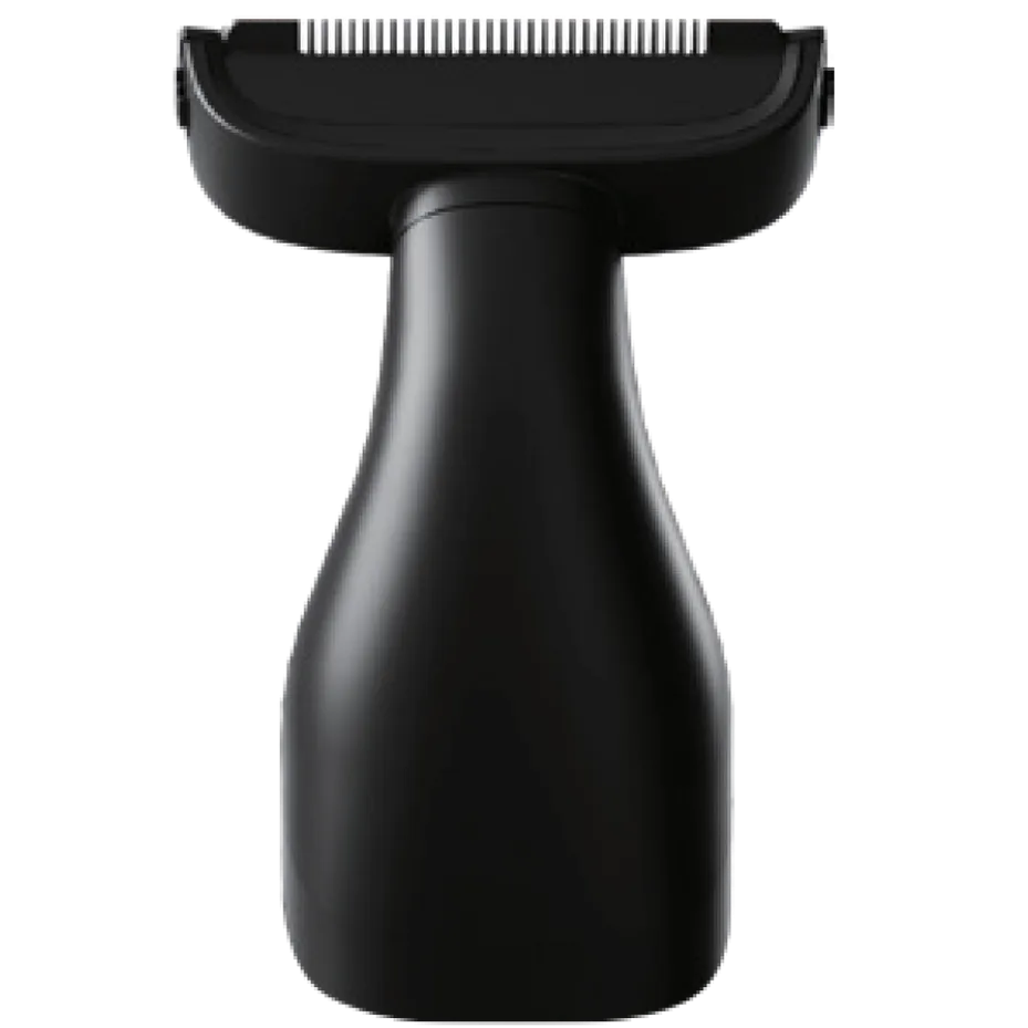 Black body grooming tool on a transparent background