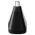 Black and silver nose and ear hair trimmer head on a transparent background